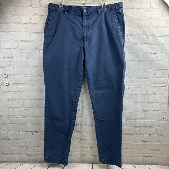 Banana Republic Pants Mens 36X32 (30) Beige & Blue Slim Fit Tapered Fit Stretch - Picture 4 of 16